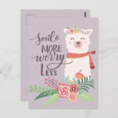 Smile Meer Llama Briefkaart (Voorkant / Achterkant)