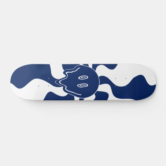 Smile Melt in blauw en wit Persoonlijk Skateboard (Horizontaal)