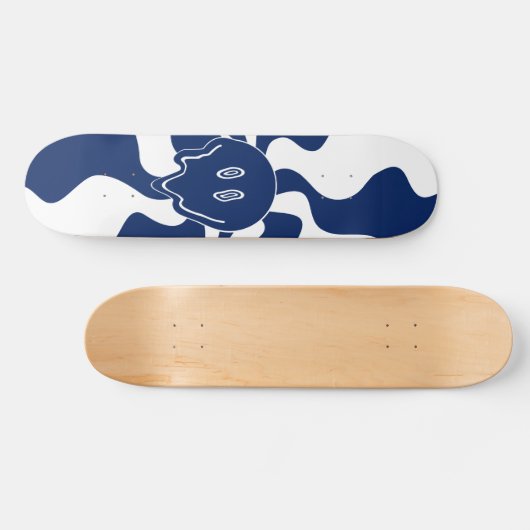 Smile Melt in blauw en wit Persoonlijk Skateboard (Horizontaal)