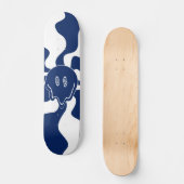 Smile Melt in blauw en wit Persoonlijk Skateboard (Voorkant)