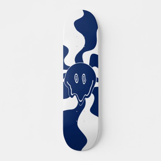 Smile Melt in blauw en wit Persoonlijk Skateboard (Voorkant)