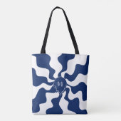 Smile Melt in blauw en wit Tote Bag (Achterkant)