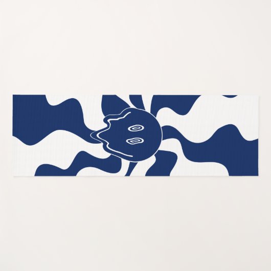 Smile Melt in blauw en wit Yogamat (Voorkant (horizontaal))