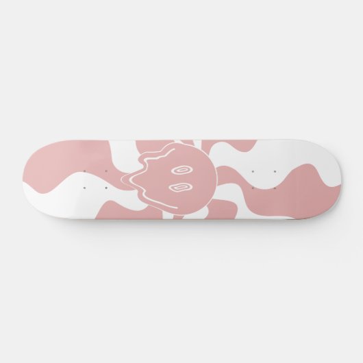 Smile Melt in Roze & Wit Persoonlijk Skateboard (Horizontaal)