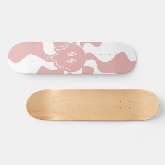 Smile Melt in Roze & Wit Persoonlijk Skateboard (Horizontaal)