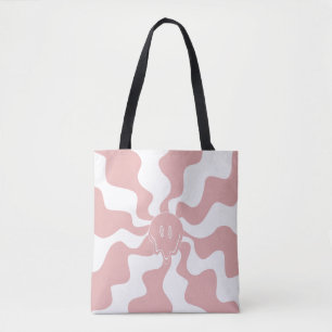 Smile Melt in Roze & Wit Tote Bag