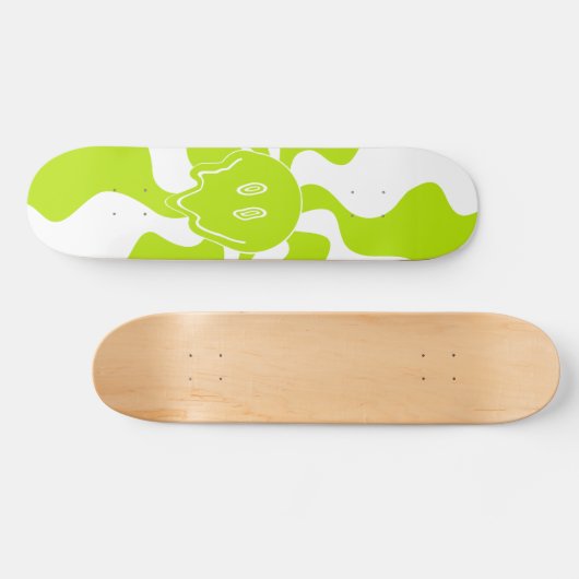 Smile Melt - Lime groen en wit Persoonlijk Skateboard (Horizontaal)
