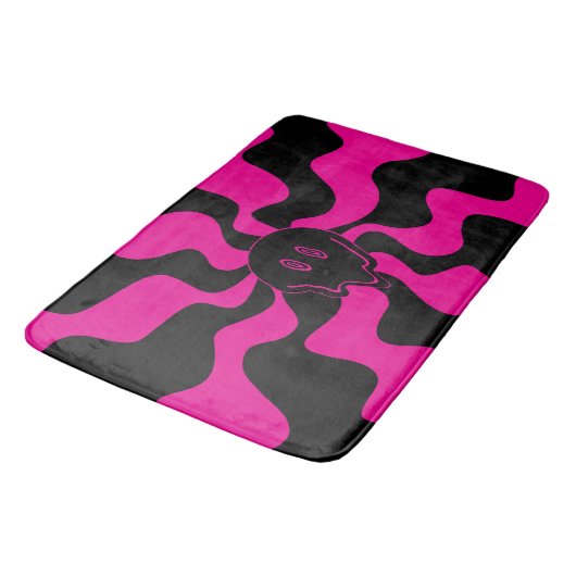 Smile Melt - Magenta en Black Badmat (Gekanteld)