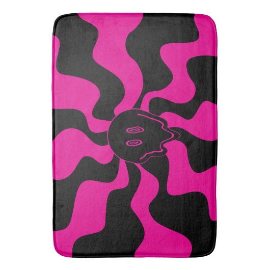 Smile Melt - Magenta en Black Badmat (Voorkant Verticaal)