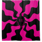 Smile Melt - Magenta en Black Douchegordijn (Voorkant)