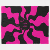 Smile Melt - Magenta en Black Fleece Deken (Voorkant (Horizontaal))