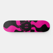 Smile Melt - Magenta en Black Persoonlijk Skateboard (Horizontaal)