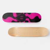 Smile Melt - Magenta en Black Persoonlijk Skateboard (Horizontaal)