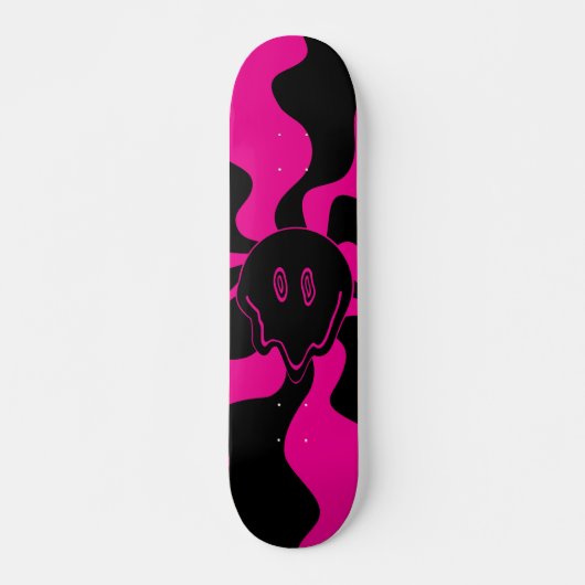 Smile Melt - Magenta en Black Persoonlijk Skateboard (Voorkant)