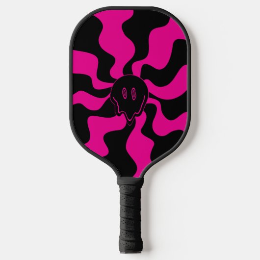 Smile Melt - Magenta en Black Pickleball Paddle (Voorkant)