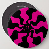 Smile Melt - Magenta en Black Ronde Button 6,0 Cm (Voorkant /achterkant)