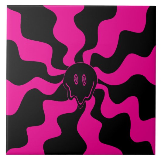 Smile Melt - Magenta en Black Tegeltje (Voorkant)