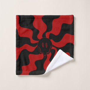 Smile Melt Retro Rood en Zwart Bad Handdoek
