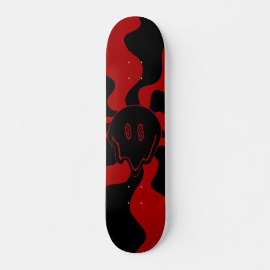 Smile Melt Retro Rood en Zwart Persoonlijk Skateboard (Voorkant)