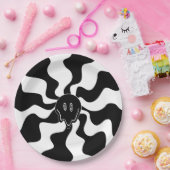 Smile Melt - Zwart-wit Papieren Bordje (Feest)