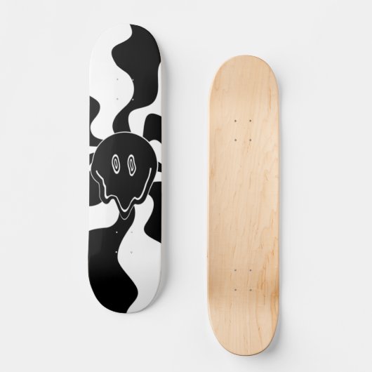 Smile Melt - Zwart-wit Persoonlijk Skateboard (Voorkant)