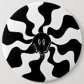 Smile Melt - Zwart-wit Ronde Button 6,0 Cm (Voorkant)