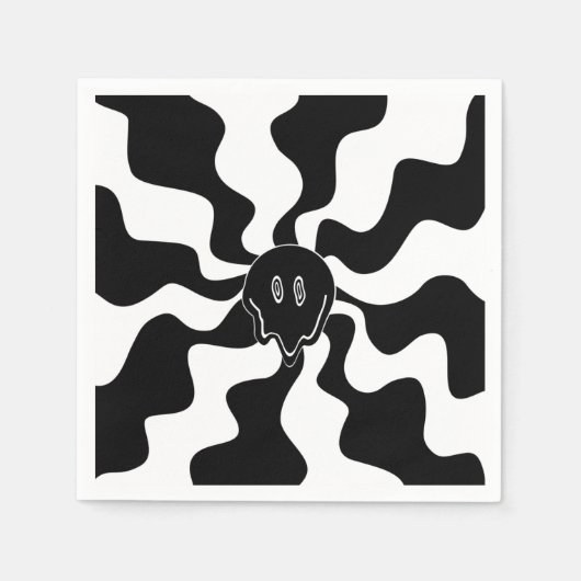 Smile Melt - Zwart-wit Servet (Voorkant)