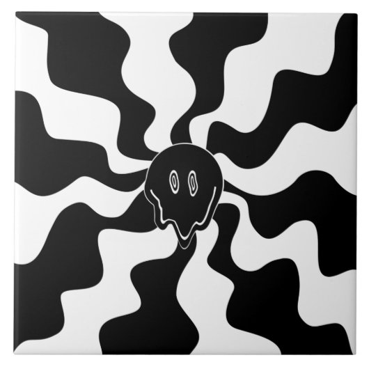 Smile Melt - Zwart-wit Tegeltje (Voorkant)