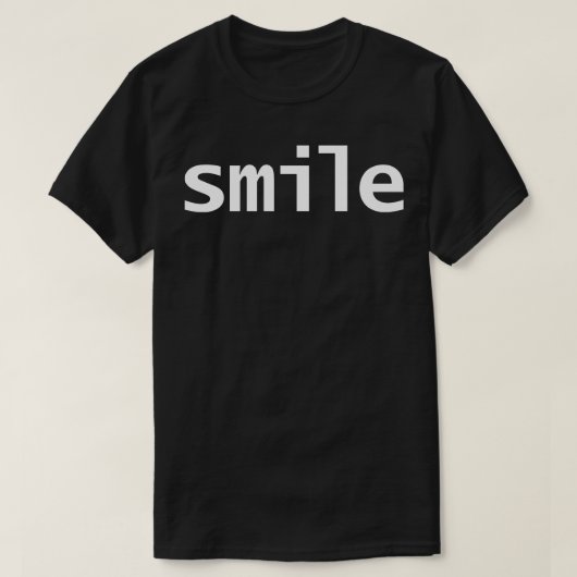 Smile Minimale Typografie Witte Tekst T-shirt (Design voorkant)