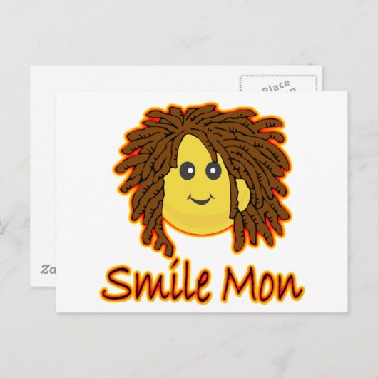 Smile Mon Fire Rasta Face Briefkaart (Voorkant / Achterkant)