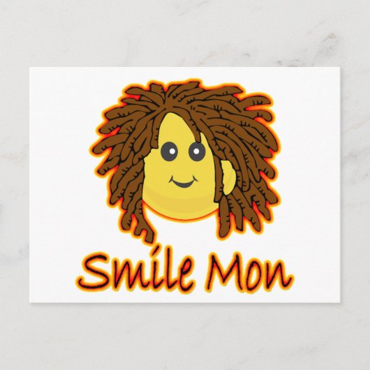 Smile Mon Fire Rasta Face Briefkaart (Voorkant)