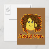 Smile Mon Fire Rasta Face Briefkaart (Voorkant / Achterkant)