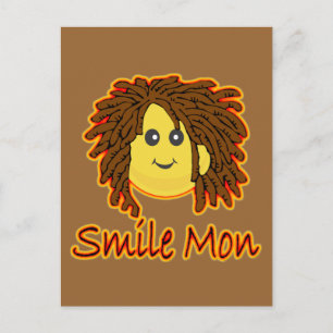 Smile Mon Fire Rasta Face Briefkaart