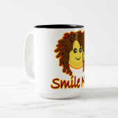 Smile Mon Fire Rasta Face Tweekleurige Koffiemok (Voorkant links)