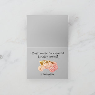 Smile Monster Truck Rally Verjaardagsfeest Bedankkaart