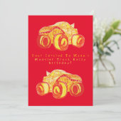 Smile Monster Truck Rally Verjaardagsfeest Kaart (Staand voorkant)
