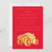 Smile Monster Truck Rally Verjaardagsfeest Kaart (Achterkant)