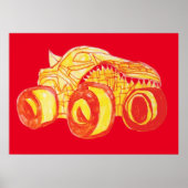 Smile Monster Truck Rally Verjaardagsfeest Poster (Voorkant)