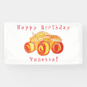 Smile Monster Truck Rally Verjaardagsfeest Spandoek (Horizontaal)