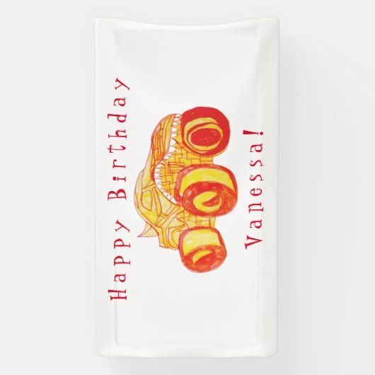 Smile Monster Truck Rally Verjaardagsfeest Spandoek (Verticaal)