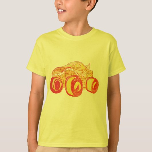 Smile Monster Truck Rally Verjaardagsfeest T-shirt (Voorkant)