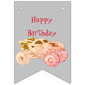 Smile Monster Truck Rally Verjaardagsfeest Vlaggetjes (Tweede vlag)