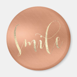 Smile Motivatie Roos Champaign Copper Gold Magneet