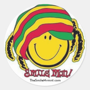 Smile Movement Rasta Face Ronde Sticker