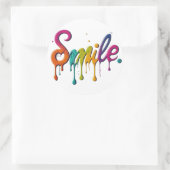 Smile Multicolor Tekstontwerp Ronde Sticker (Tas)