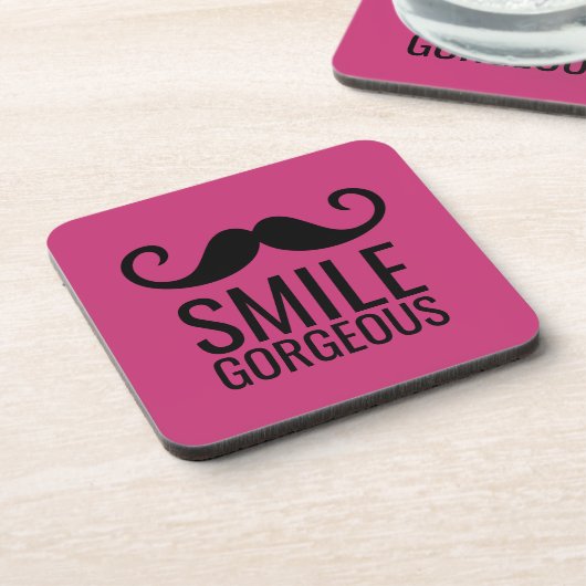 SMILE & Mustache Bier Onderzetter (Linkerzijde)