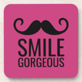 SMILE & Mustache Bier Onderzetter (Voorkant)