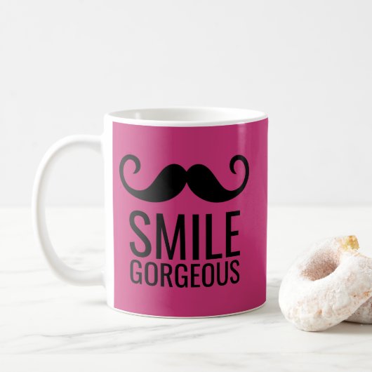 SMILE Mustache Coffee-Mok ALLE Base COLOR Koffiemok (Met donut)