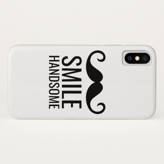 SMILE & Mustache COLORIZE Background iPhone X Hoes (Achterkant (horizontaal))
