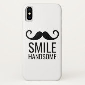 SMILE & Mustache COLORIZE Background iPhone X Hoes (Achterkant)